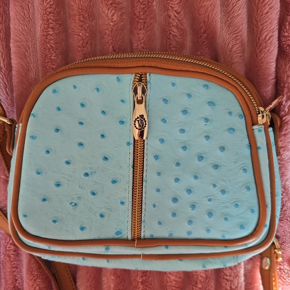 Valentina Leather Charm Crossbody Purse, Made in Italy